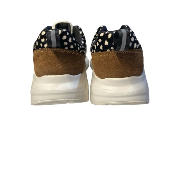 Women’s ALL BLACK Footwear brown suede, silver, and animal print sneaker - Picture 7 of 10